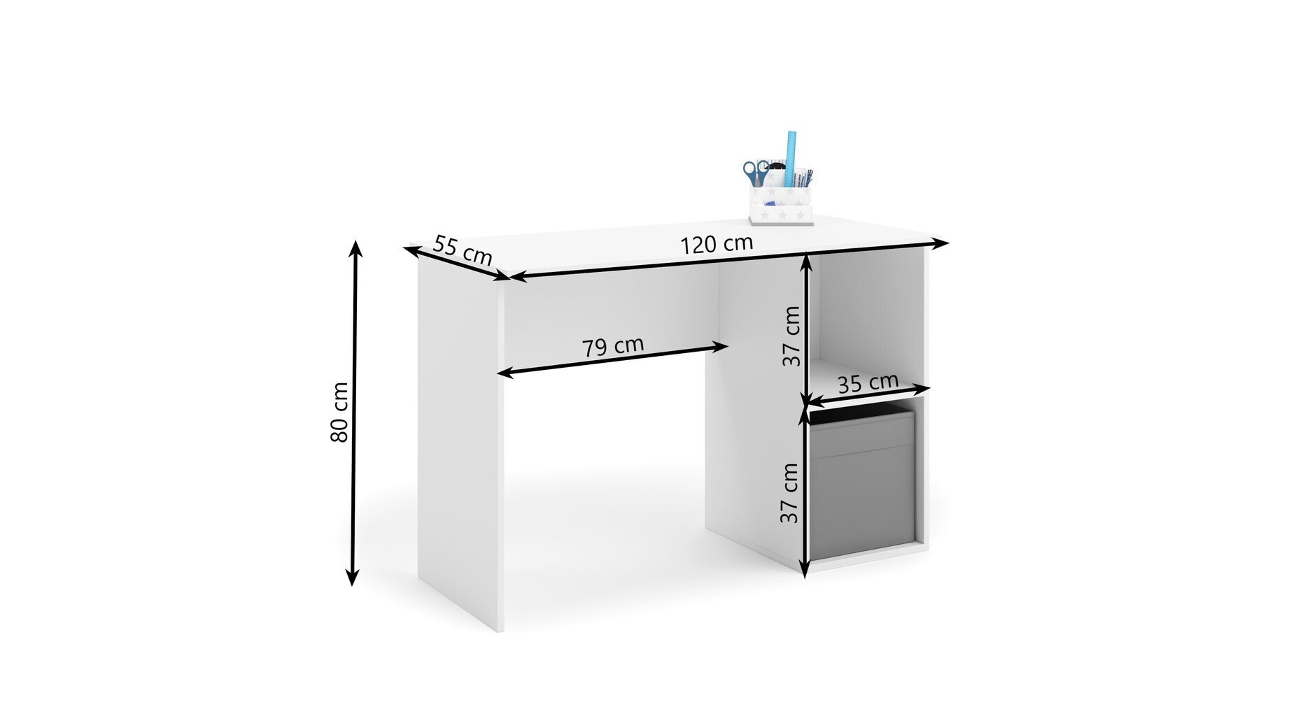 Moderns rakstāmgalds Tako 80x120x55 cm, balts цена и информация | Datorgaldi, rakstāmgaldi, biroja galdi | 220.lv