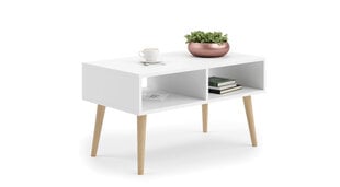 Журнальный столик в скандинавском стиле Sandi 90x55x50см, белый цена и информация | Журнальные столики | 220.lv