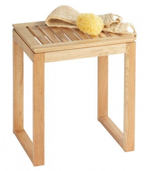 bathroom stool Norway 40 x 46 x 30 cm wood natural - цена и информация | Vannas istabas aksesuāri | 220.lv