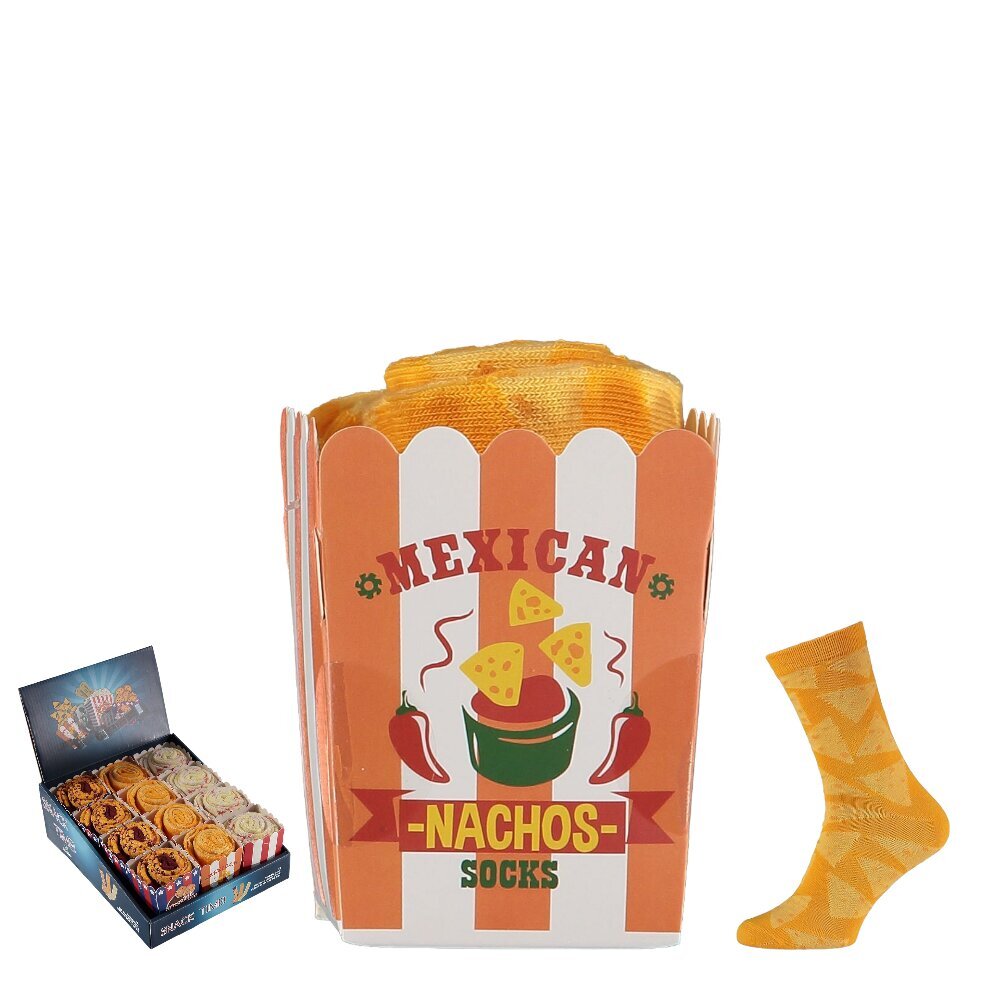 Zeķes vīriešiem dāvanu kastē Snack Time Socks Mexican Nachos cena un informācija | Vīriešu zeķes | 220.lv