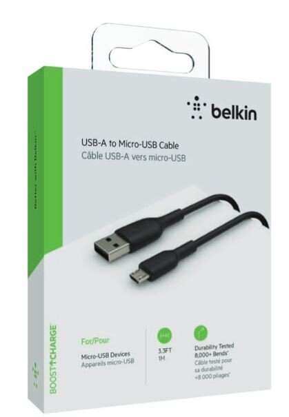 Belkin Kabelis USB-A Micro USB PVC 1m melns цена и информация | Savienotājkabeļi | 220.lv