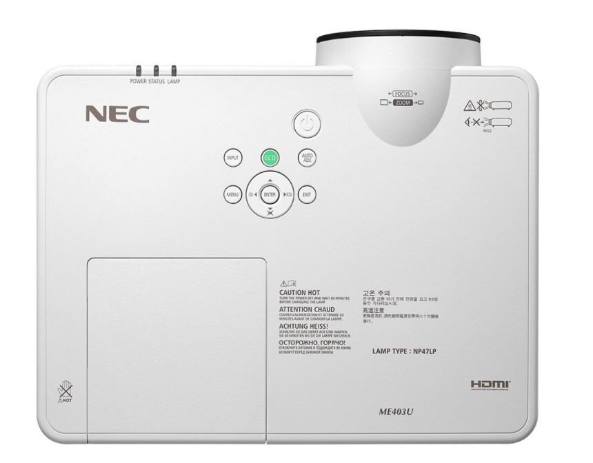 NEC Projektors ME403U WUXGA 4000AL 16000: 1 3,5 kg cena un informācija | Projektori | 220.lv