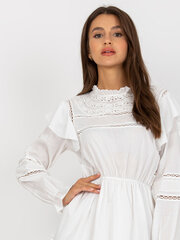 Женское платье с оборкой, белое цена и информация | Платья | 220.lv