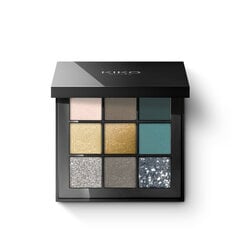 Палитра теней из 9 оттенков с различными финишами Kiko Milano Glamour Multi Finish Eyeshadow Palette, 06 Green Vibes цена и информация | Тушь, средства для роста ресниц, тени для век, карандаши для глаз | 220.lv