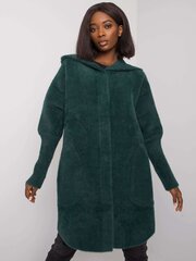 Green alpaca coat with a hood. cena un informācija | Sieviešu mēteļi | 220.lv