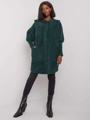 Green alpaca coat with a hood. цена и информация | Женские пальто | 220.lv