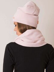 RUE PARIS Gaiši rozā komplekts: cepure un šalle Polijas izstrādājums cena un informācija | Sieviešu cepures | 220.lv