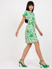 зеленое платье-кардиган с принтами и поясом цена и информация | Платья | 220.lv