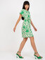 Sieviešu zaļa kleita ar apdruku цена и информация | Kleitas | 220.lv