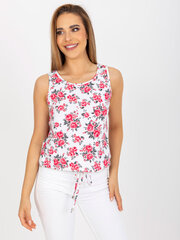 белый летний женский топ с цветочным принтом цена и информация | Женские блузки, рубашки | 220.lv