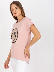 Женская ярко-розовая футболка с принтом цена и информация | Женские футболки | 220.lv