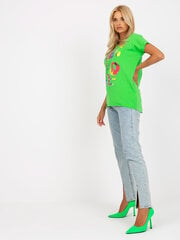 Женская ярко-зеленая блуза с принтом цена и информация | Футболка женская | 220.lv