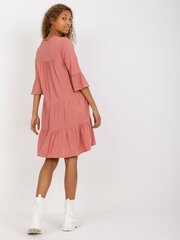 Женское темно-розовое платье с оборкой цена и информация | Платья | 220.lv