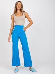 брюки летние синие из ткани с подстрочной вязкой цена и информация | Женские брюки | 220.lv