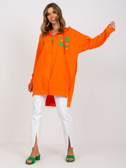 Sieviešu oranžs sporta krekls ar rāvējslēdzēju cena un informācija | Sieviešu džemperi | 220.lv