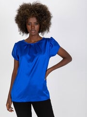 темно-синяя гладкая блуза с круглым вырезом rue paris цена и информация | Женские блузки, рубашки | 220.lv