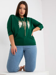 Женская темно-зеленая блузка больших размеров цена и информация | Женские блузки, рубашки | 220.lv