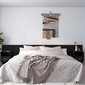 vidaXL gultas galvgalis ar skapīšiem, melns, inženierijas koks cena un informācija | Gultas | 220.lv