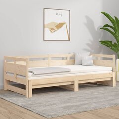 Ištraukiama lova, 2x(80x200)cm, pušies medienos masyvas cena un informācija | Gultas | 220.lv