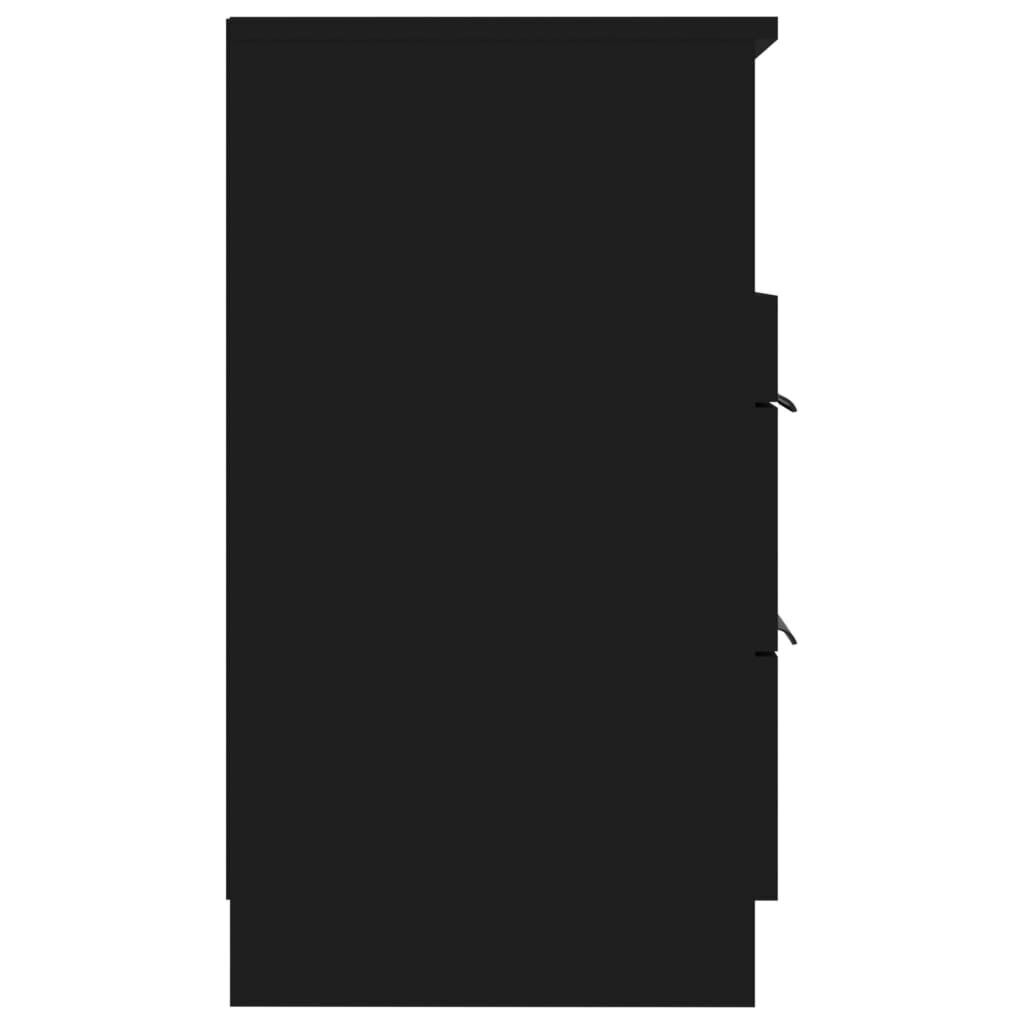 Naktsskapīši, 2gab., melnā krāsā, apstrādāts koks цена и информация | Naktsskapīši | 220.lv
