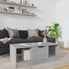 Kafijas galdiņš, betona pelēks, 102x50x36cm, apstrādāts koks cena un informācija | Žurnālgaldiņi | 220.lv