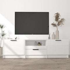 TV skapis, balts, 140x35x40cm, koka, glancēts cena un informācija | TV galdiņi | 220.lv
