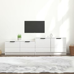 TV skapis, balts, 158.5x36x45cm, koka, glancēts цена и информация | Тумбы под телевизор | 220.lv