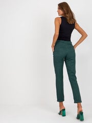 Sieviešu tumši zaļa auduma bikses цена и информация | Женские брюки | 220.lv
