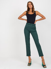 Женские темно-зеленые брюки из ткани цена и информация | Женские брюки | 220.lv