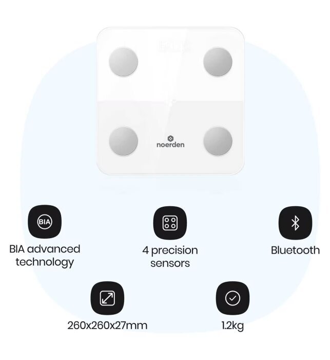 Noerden Minimi viedie vannas istabas svari cena un informācija | Ķermeņa svari, bagāžas svari | 220.lv