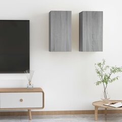 vidaXL TV skapīši, 2 gab., pelēcīgi, 30,5x30x60 cm, inženierijas koks цена и информация | Тумбы под телевизор | 220.lv