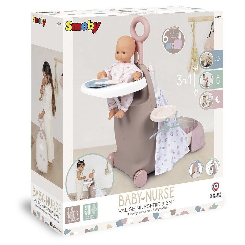 Leļļu rati Smoby Baby Nurse 3in1 cena un informācija | Rotaļlietas meitenēm | 220.lv