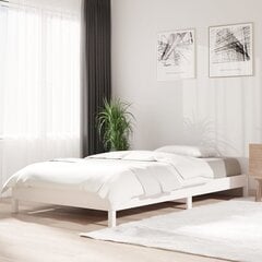 Saliekamā gulta, balta, 100x200cm, priedes masīvkoks цена и информация | Кровати | 220.lv