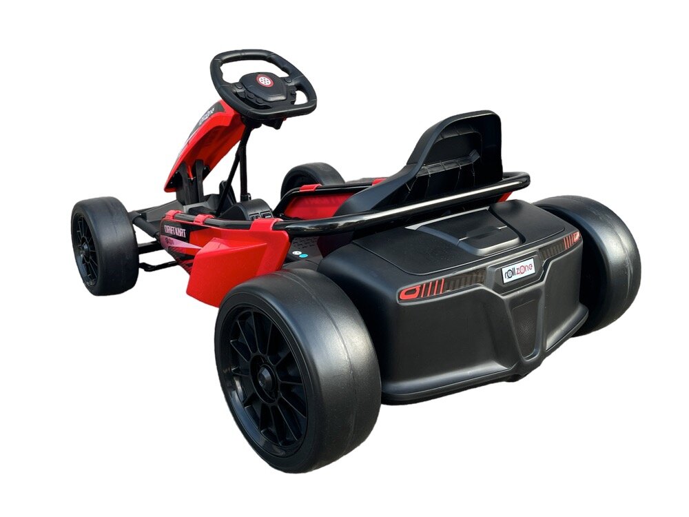 Drifta Go-Karts Rolzone sarkans, ar 24 voltu 200 vatu motoriem (18km/h) cena un informācija | Bērnu elektroauto | 220.lv