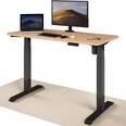 Elektroniski regulējama augstuma galds Desktronic ar USB A un C savienojumiem, Melnas kājas, Ozolkoka galda virsma 120 x 60 cm