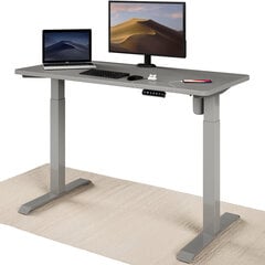 Elektroniski regulējama augstuma galds Desktronic ar USB A un C savienojumiem, Pelēkas kājas, Pelēka galda virsma 120 x 60 cm цена и информация | Компьютерные, письменные столы | 220.lv