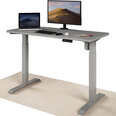 Elektroniski regulējama augstuma galds Desktronic ar USB A un C savienojumiem, Pelēkas kājas, Pelēka galda virsma 120 x 60 cm
