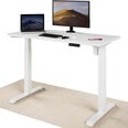 Elektroniski regulējama augstuma galds Desktronic ar USB A un C savienojumiem, Baltas kājas, Balta galda virsma 120 x 60 cm