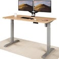 Elektroniski regulējama augstuma galds Desktronic ar USB A un C savienojumiem, Pelēkas kājas, Ozolkoka galda virsma 140 x 70 cm
