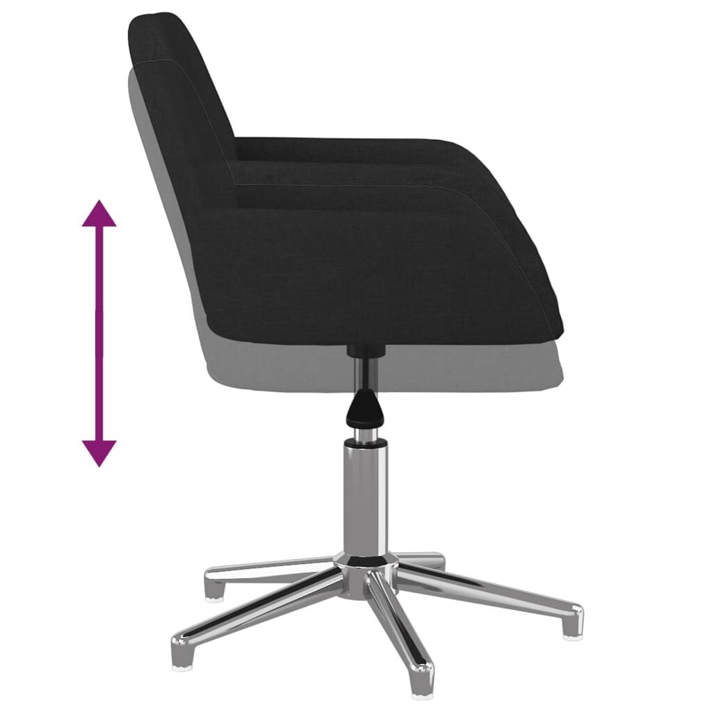 vidaXL biroja krēsls, melns audums цена и информация | Biroja krēsli | 220.lv