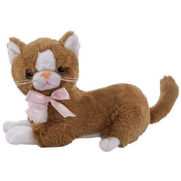 Beppe Plīša rotaļlieta Flico brūns kaķis ar bantīti 34 cm cena un informācija | Mīkstās (plīša) rotaļlietas | 220.lv