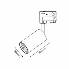 Потолочный светильник Milagro Pipe Track Spot Light Черный цена и информация | Потолочные светильники | 220.lv