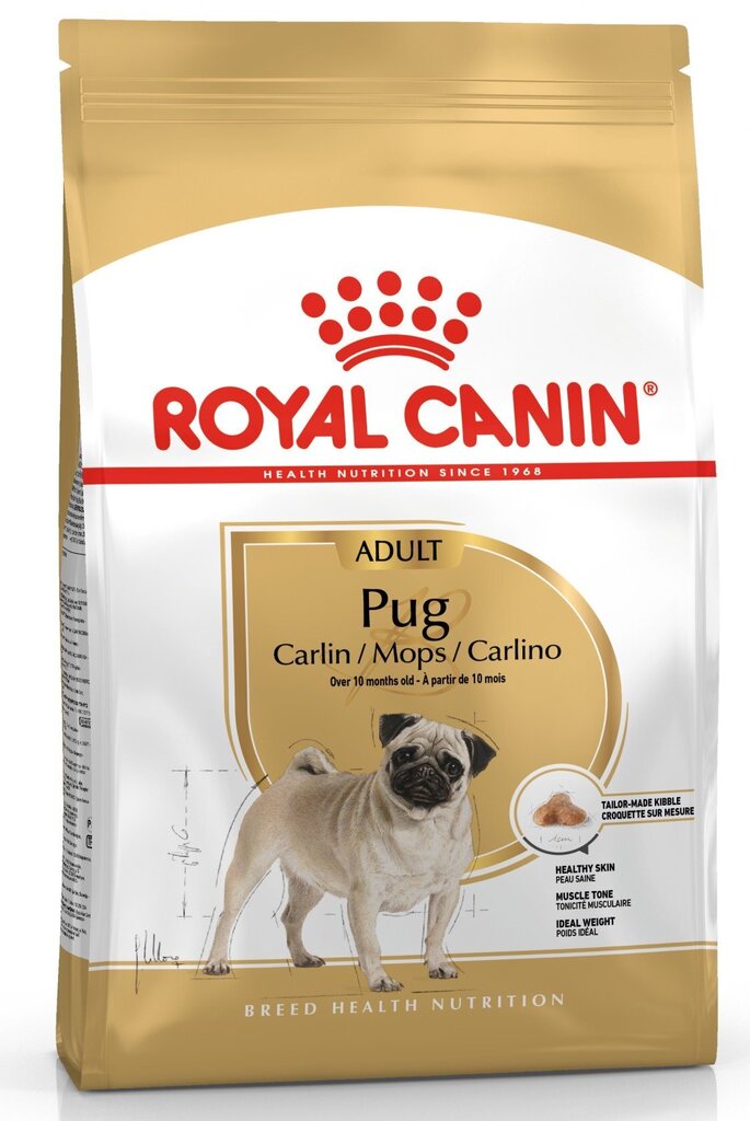 Suņu barība Royal Canin Pug Adult, 1.5 kg цена и информация | Sausā barība suņiem | 220.lv