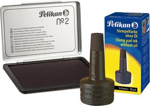 Pelikan 331777 Pastmarkas spilvens 2, samērcēts, 110x 70 mm, melns (bez vilšanās bez iesaiņojuma) (zīmogu spilvens + zīmoga krāsa, melna) cena un informācija | Kancelejas preces | 220.lv