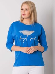 Женская хлопковая блузка больших размеров с набивным рисунком, синяя  цена и информация | Женские блузки, рубашки | 220.lv