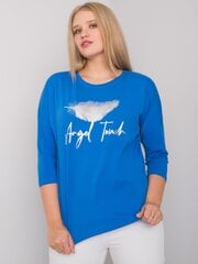 Женская хлопковая блузка больших размеров с набивным рисунком, синяя  цена и информация | Женские блузки, рубашки | 220.lv