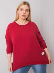 Liela izmēra bordo krāsas kokvilnas džemperis bez kapuces. cena un informācija | Sieviešu džemperi | 220.lv