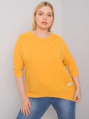 Dzeltens kokvilnas liela izmēra sporta krekls bez kapuces. cena un informācija | Sieviešu džemperi | 220.lv