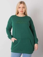 Tumši zaļš plus izmēra ķengura sporta krekls. cena un informācija | Sieviešu džemperi | 220.lv