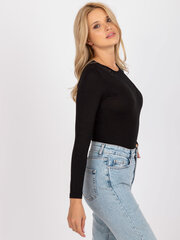 черная повседневная блуза с круглым вырезом горловины цена и информация | Женские блузки, рубашки | 220.lv
